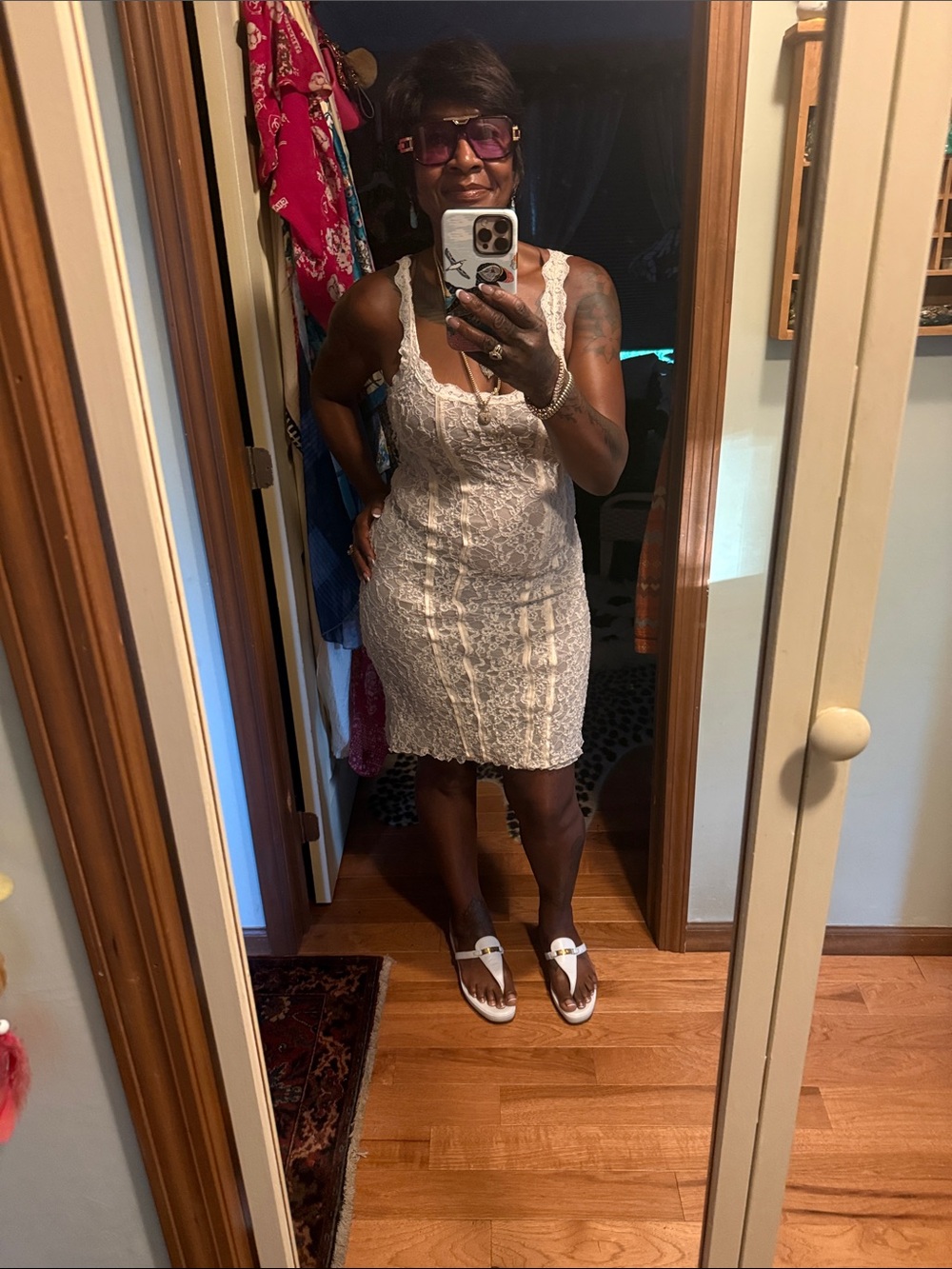 Lace Slip Dress in Cream - Elegant Women's Dress